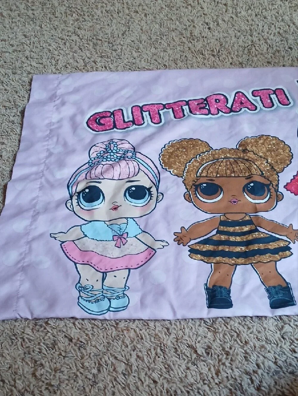 L.O.L. Surprise! Pink and Green Striped Doll Pillowcase